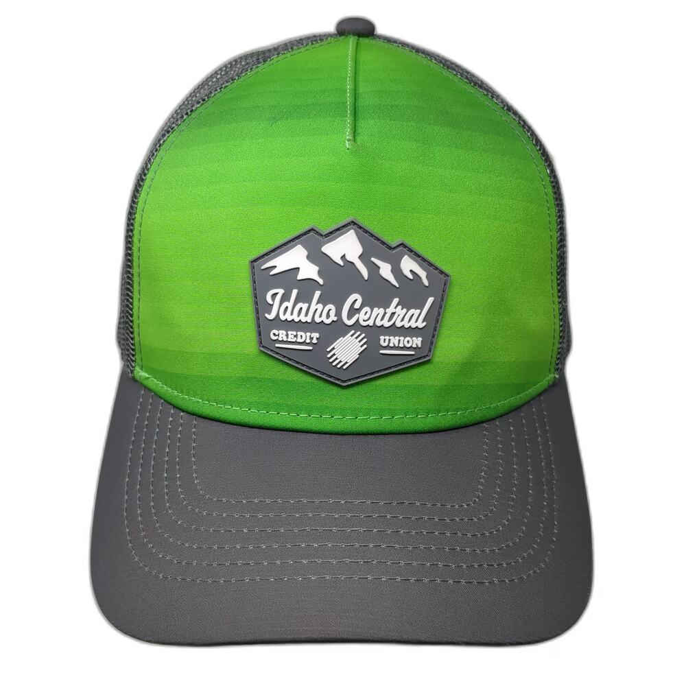 Idaho Central Credit Union Trucker Hat Green Gray One Size Mesh Snapback Patch